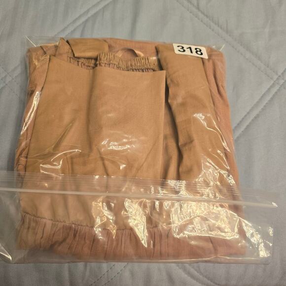 NWT Women's Midi Dress Sz S Tan Smocked Back Cottagecore Earth Tone Clean girl - Picture 10 of 10